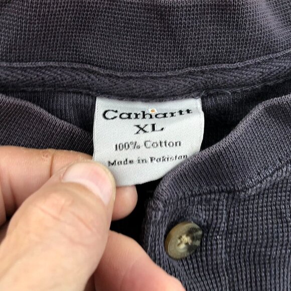 2 Carhartt Mens Henley Shirt XL Lot Of Two Workwear Classic Casual Tee Pullover - Picture 5 of 16